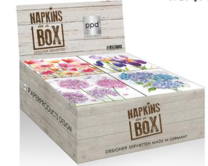 PPD Napkins Aquarell Flowers CDU 24 Packets