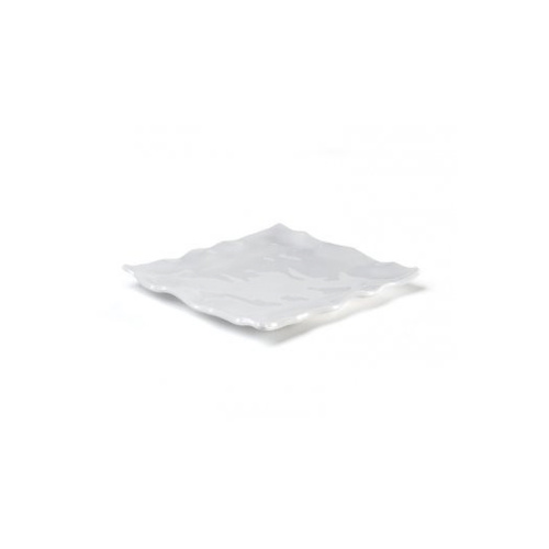 Bella Tavolo Square Texture Platter Medium White Melamine 35cm