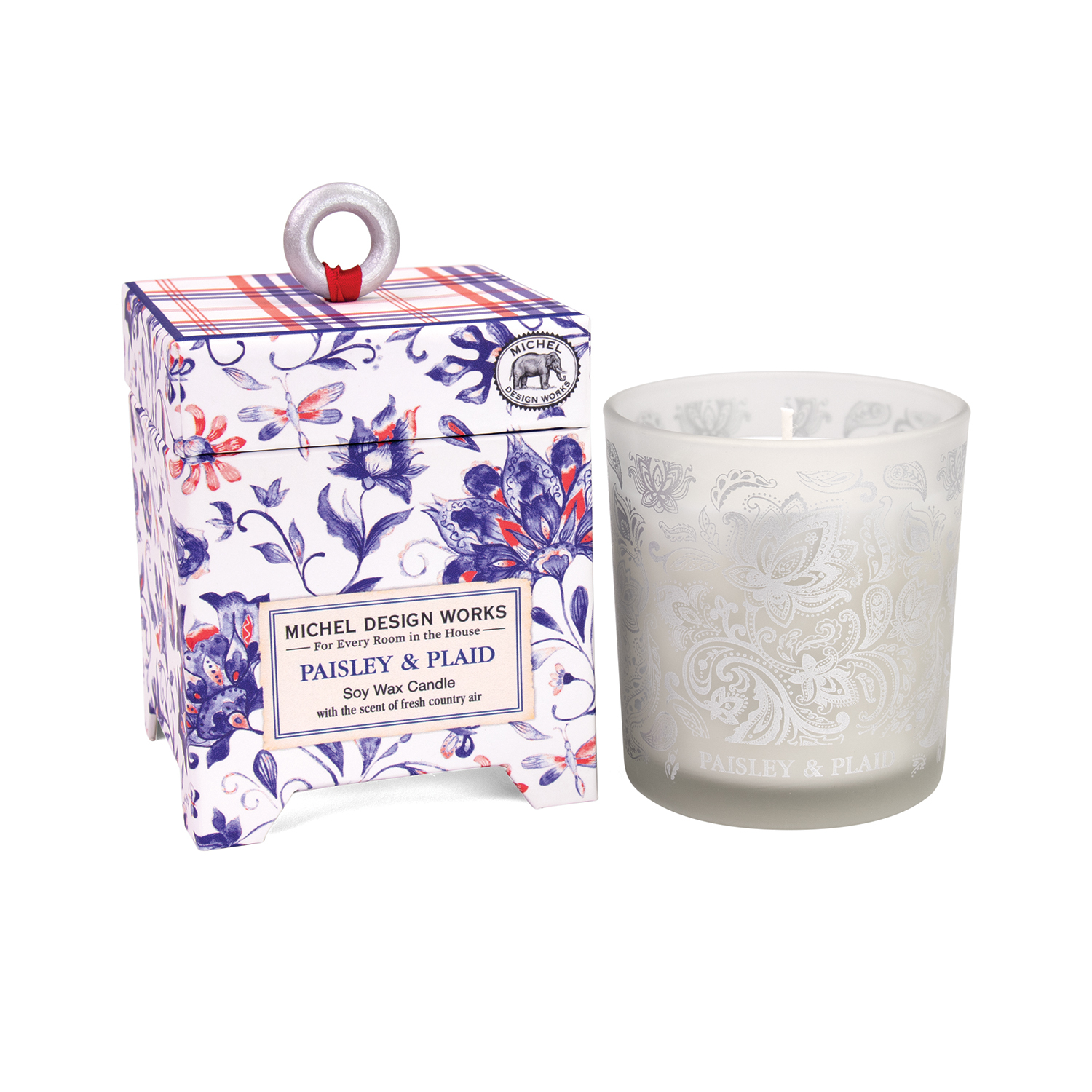 Candle Soy Wax Paisley & Plaid Michel Design Works