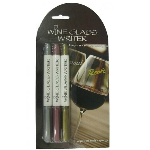 Wine Glass Writers Metallic Set of 3 