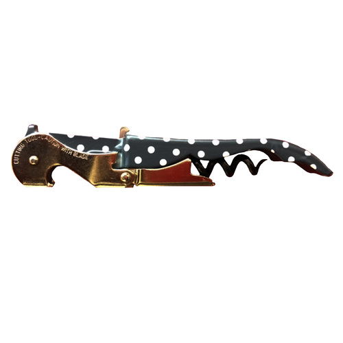 Vinus Pulltaps Corkscrew Black with White Spots