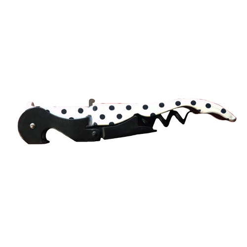Vinus Pulltaps Corkscrew White with Black Spots