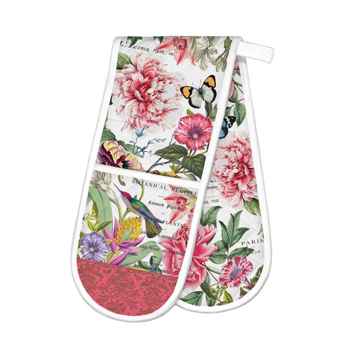 *Oven Glove Double Peony Michel Design Works