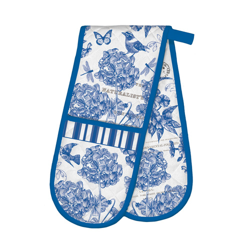 *Oven Glove Double Indigo Cotton Michel Design Works