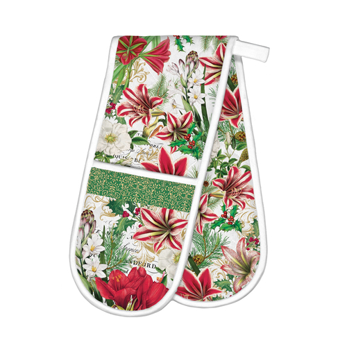 *Oven Glove Double Merry Christmas Michel Design Works
