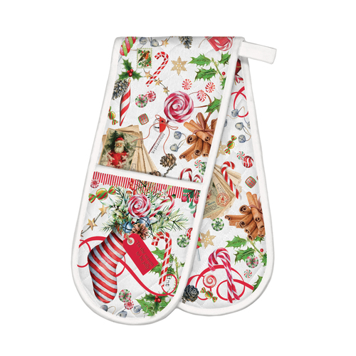 *Oven Glove Double Peppermint Michel Design Works