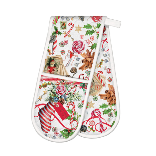 *Oven Glove Double Peppermint Michel Design Works
