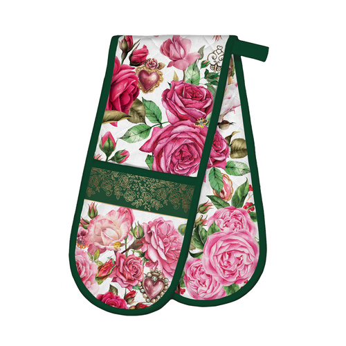 *Oven Glove Double Royal Rose Michel Design Works