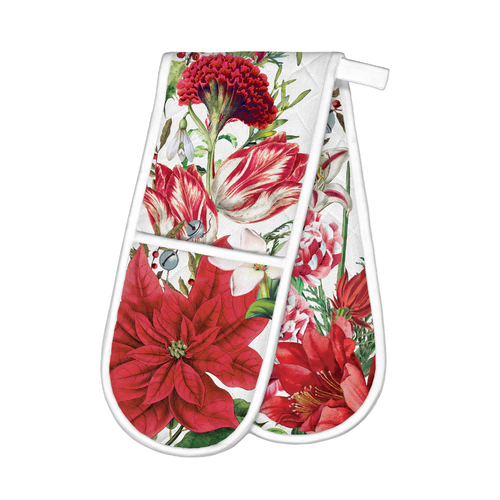 *Oven Glove Double Christmas Bouquet Michel Design Works
