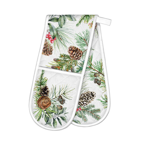 *Oven Glove Double White Spruce Michel Design Works