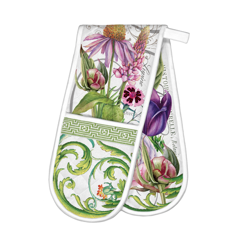 *Oven Glove Double Deborah's Garden Michel Design Works