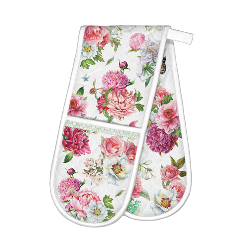 *Oven Glove Double Blush Peony Michel Design Works