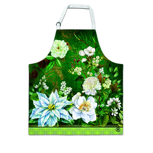 *Apron Winter Blooms Michel Design Works