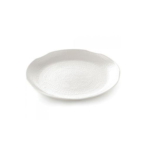 Bella Tavolo Round Texture Platter Large 14" White Melamine (35cm)
