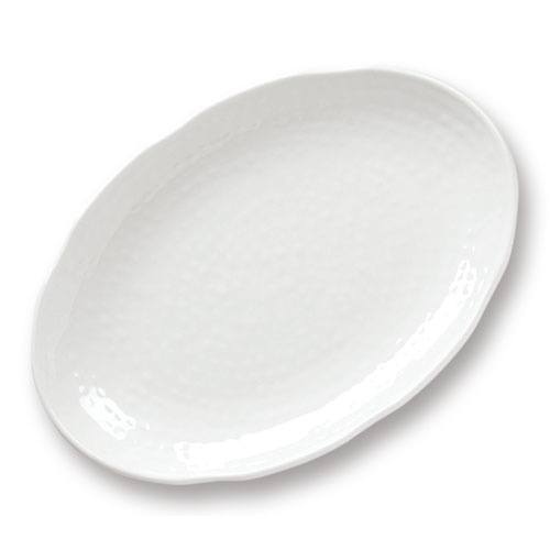 Bella Tavolo Oval Texture Platter 16" White Melamine (40cm)