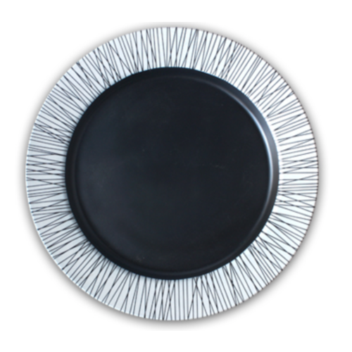Bella Tavolo Black/White Pattern Platter 30cm