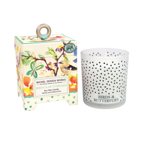 *Candle Soy Wax Birds & Butterflies Michel Design Works