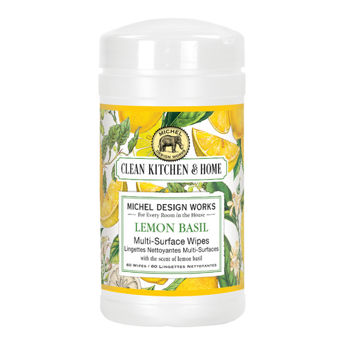 *Clean Home Multi Surface Wipes Lemon Basil Michel Design Works