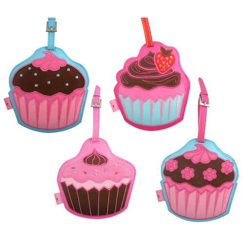 Luggage Tags Cup Cakes by Fluff LA - Set of 4