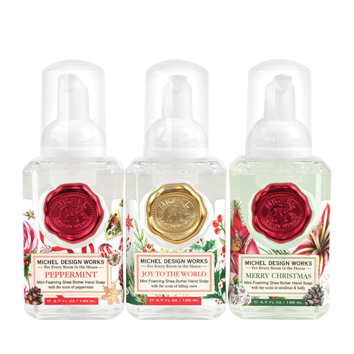 *Foaming Hand Soap Set Mini - Peppermint, Merry Christmas, Joy to the World Michel Design Works