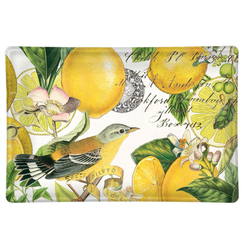 *Glass Rectangle Soap Dish Lemon Basil Michel Design Works