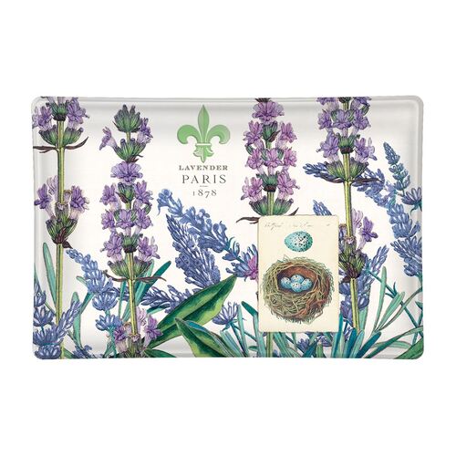 *Glass Rectangle Soap Dish Lavender & Rosemary Michel Design Works