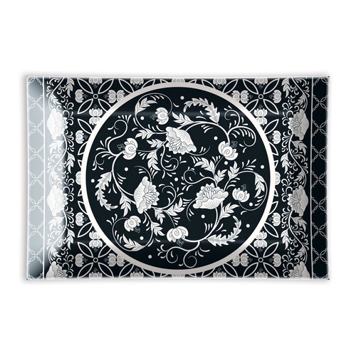 *Glass Rectangle Soap Dish Bouquet Michel Design Works