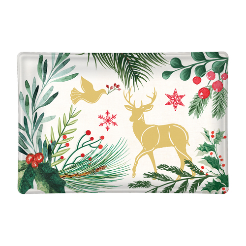 *Glass Rectangle Soap Dish Joy to the World Michel Design Works