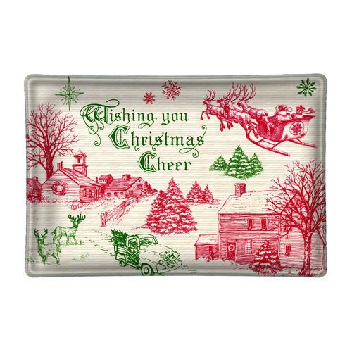 *Glass Rectangle Soap Dish It's Christmastime Michel Design Works