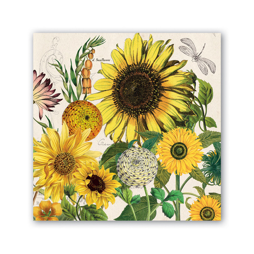 *Cocktail Napkins Sunflower Michel Design Works