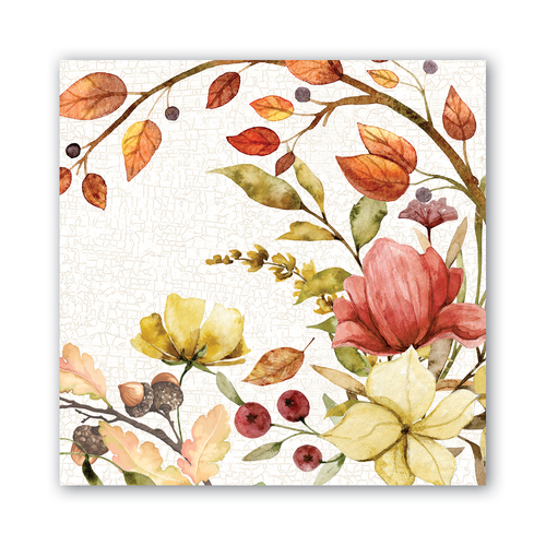 *Luncheon Napkins Fall Leaves & Flowers Michel Design Works