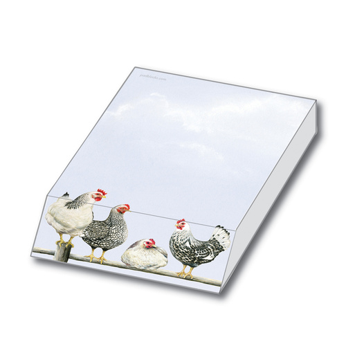 Slant Pad Black & White Chickens