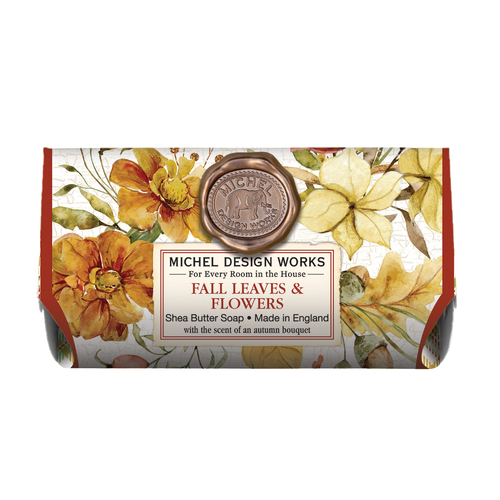 *Large Soap Bar Fall Leaves & Flowers Michel Design Works