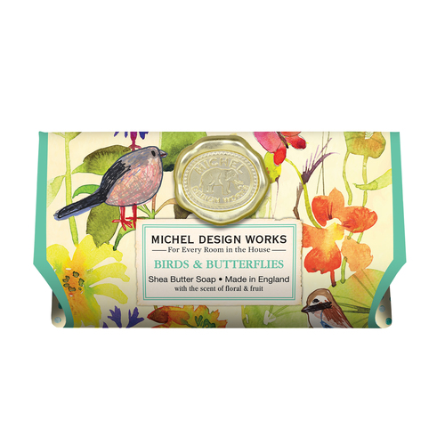 *Large Soap Bar Birds & Butterflies Michel Design Works