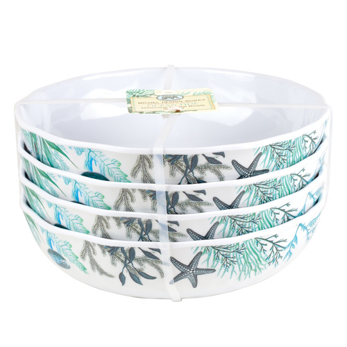 *Melamine Ocean Tide Cereal Bowl Set of 4 Michel Design Works