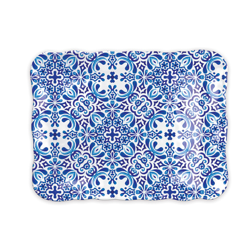 *Melamine Indigo Seas Large Platter Michel Design Works