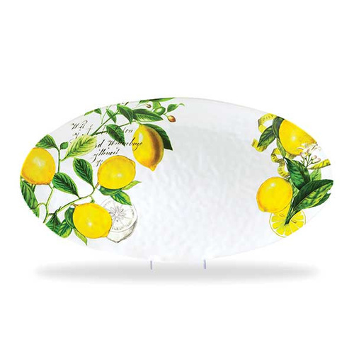 *Melamine Lemon Basil Oval Platter Michel Design Works
