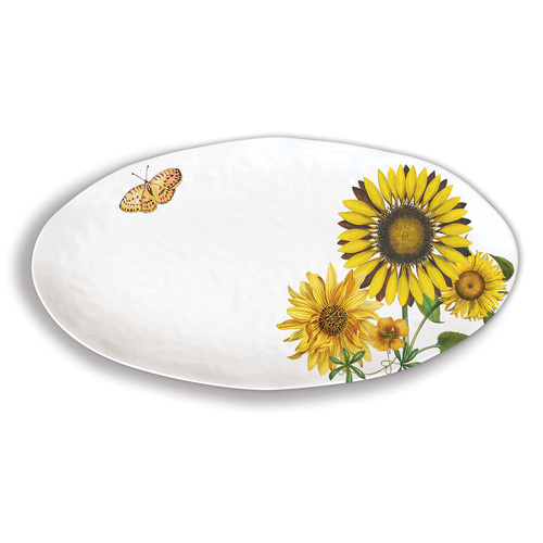 *Melamine Sunflower Oval Platter Michel Design Works
