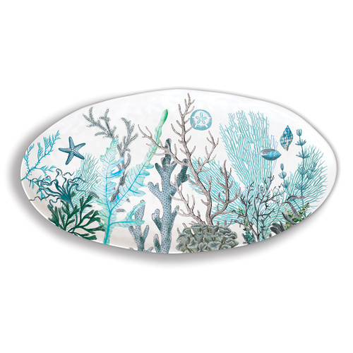 *Melamine Ocean Tide Oval Platter Michel Design Works