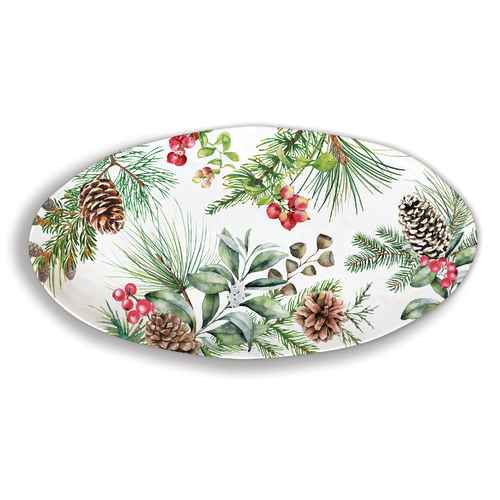 *Melamine White Spruce Oval Platter Michel Design Works