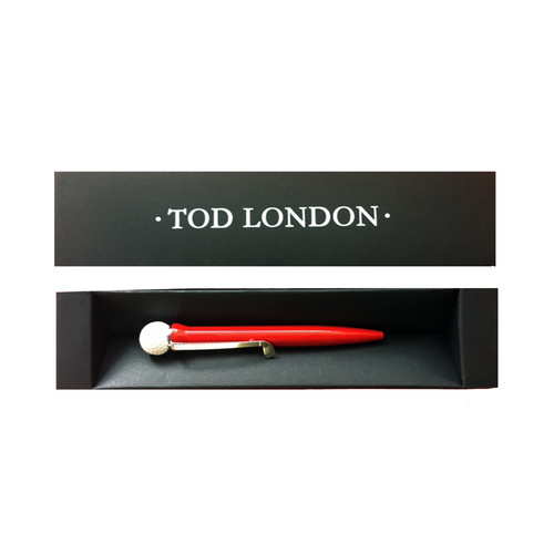 Tod London Golf Ball Pen Red in a Black Gift Box