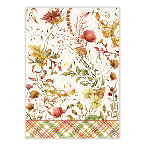 *Teatowel Fall Leaves & Flowers Michel Design Works